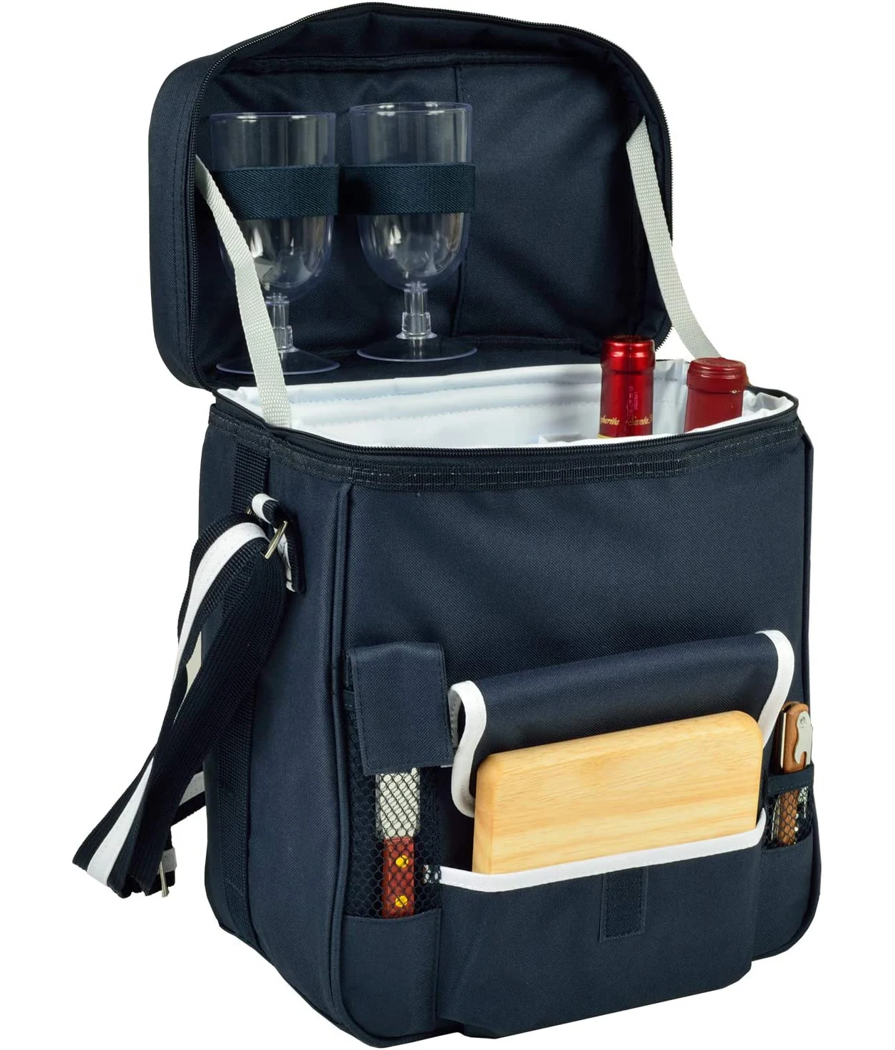 Outdoor Custom Large Capacity Waterproof Picnic Wine Bag For 2 Person With Cutlery Set Cooler Compartment  Picnic Food Bag