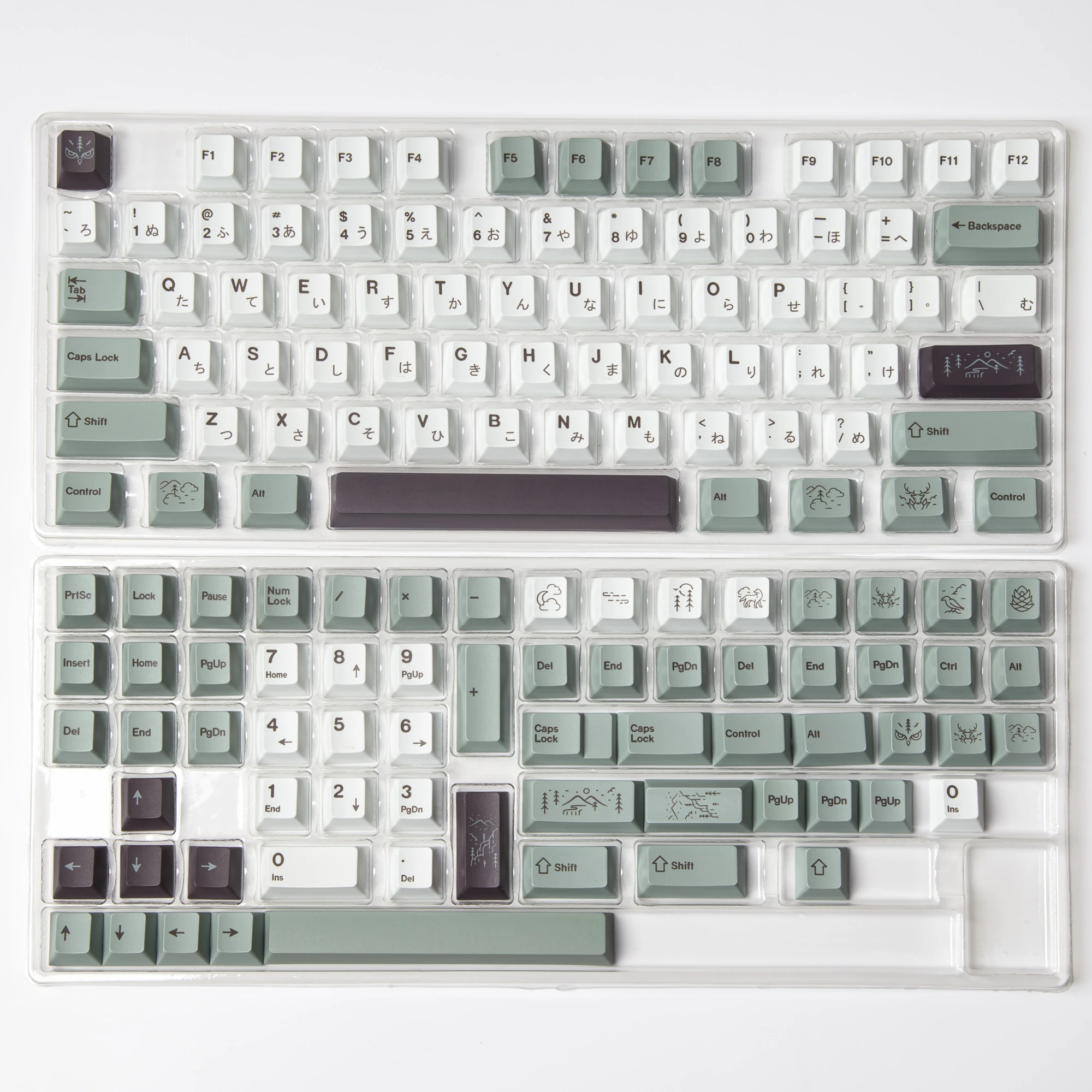 1 Set GMK Mist Fog Theme Key Caps For MX Switch Mechanical Keyboard PBT Dye Subbed Cherry Japanese Minimalist 141 Keys Keycaps