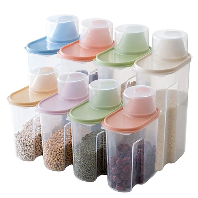 Kitchen food Storage Container with Measuring Cup Waterproof Storage