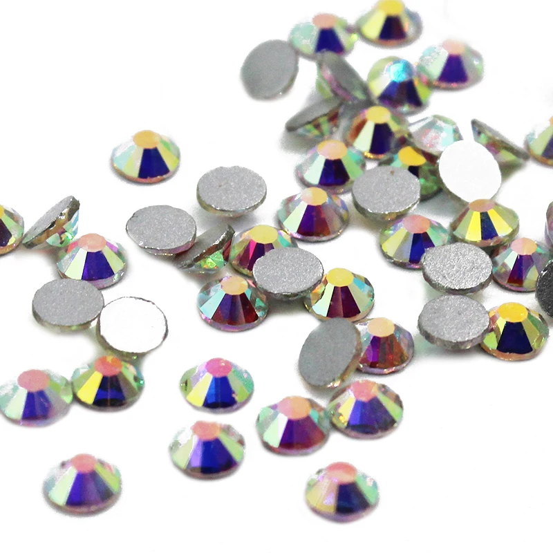 Glass Vitrail Light Color Flat Back Fancy Nail Rhinestones Products Supplies 3D