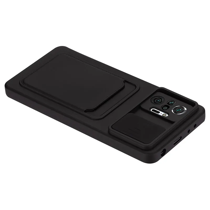 2021 Newest TPU Silicone Shockproof Card Holder Back Cover Mobile Phone Cover for Xiaomi Redmi Note 10 Pro Max 5G
