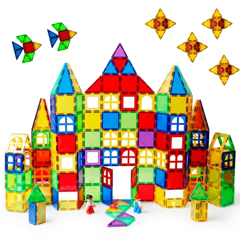 60pcs Educational kids magnetic tiles stem toys magnetic marble run magnetic building tiles toy for kids,magnetic tiles toys