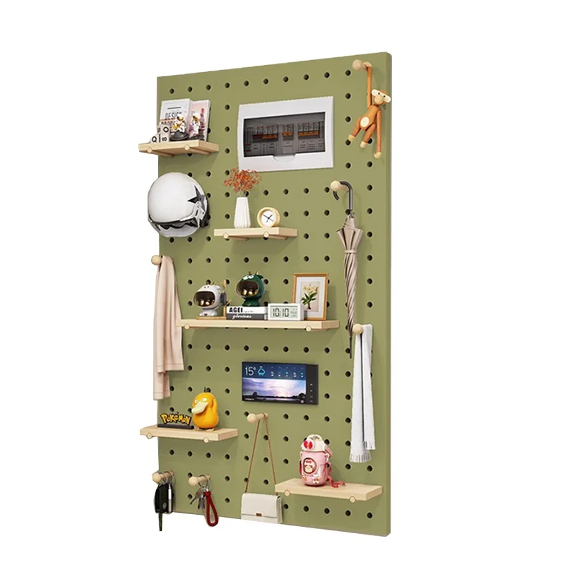 Wood Tools Hanging Display Board Hanging Plate Coat Hat Storage Rack Custom Entry Porch Wall Storage Mdf Hole Board