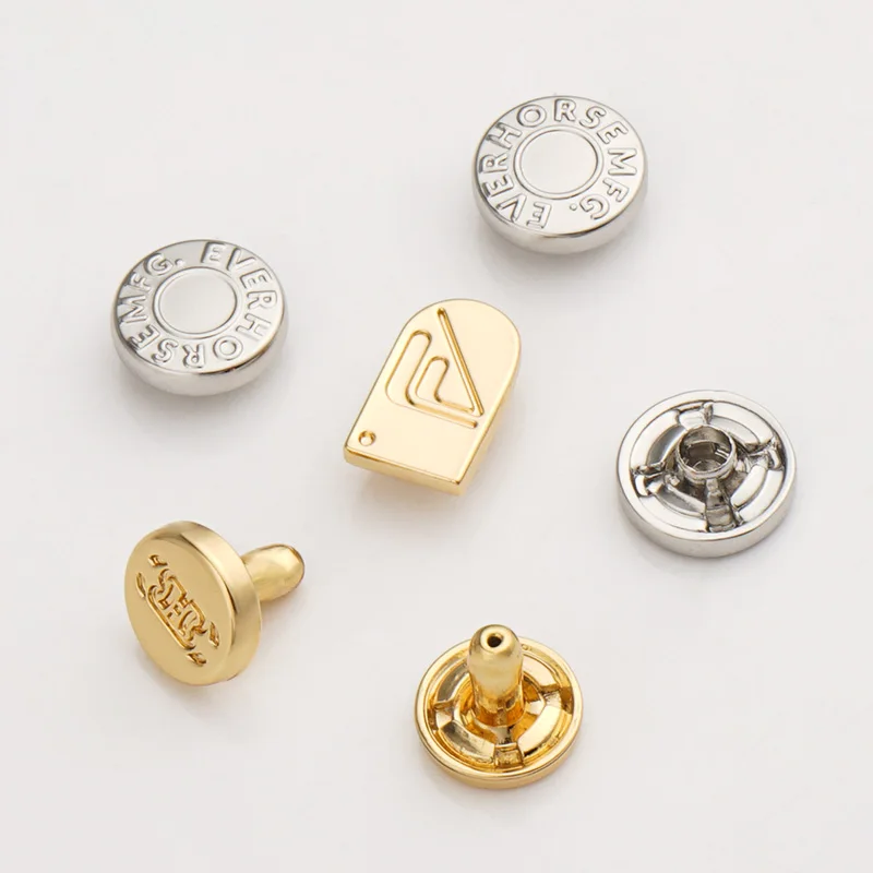 Bag Accessories Metal Logo Design Custom Brand Name Logo Metal Label Tag Small Metal Logo for Handbag Round