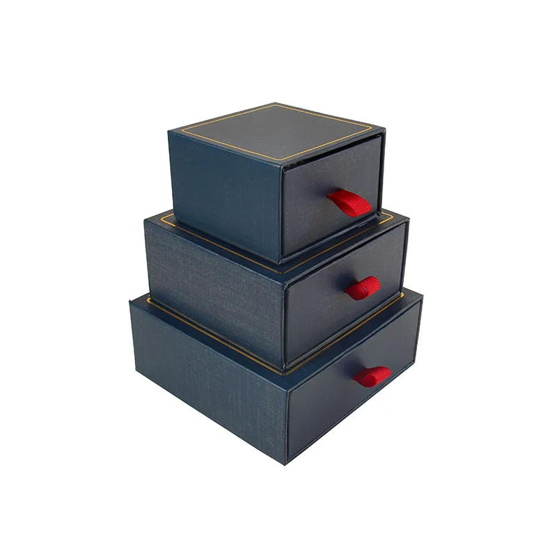 F.S.D Luxurious High Quality Custom Printing Drawer Jewelry Packaging Box Custom Logo Paper Jewelry Box On Top And Bottom