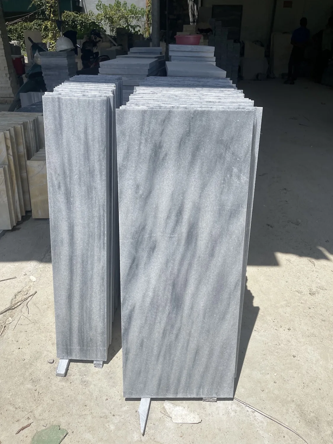 Bluestone Swimming Pool Tiles - Light Grey Limestone - Pool Copping Sandblasted Surface Stone