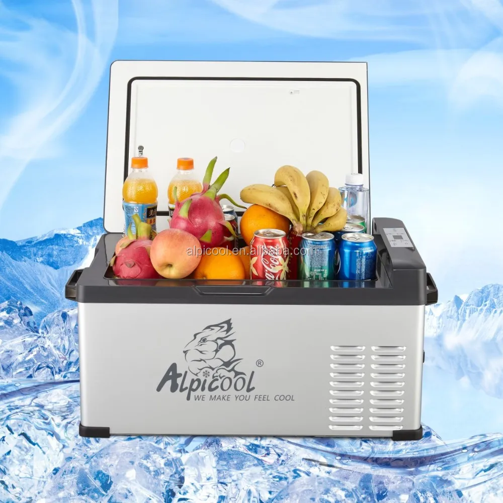 75L Portable Car Refrirator with Built-In Battery Freezer Cooling Mode 24V and 220V Volta Capacity Made by Abarth Traveller