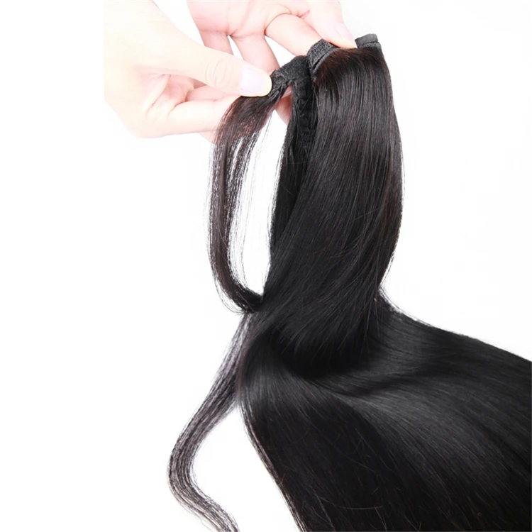 Wholesale Drawstring Ponytail Extensions,Brazilian Long Human Hair Ponytail,Silky Straight Virgin Hair Ponytails For Black Women