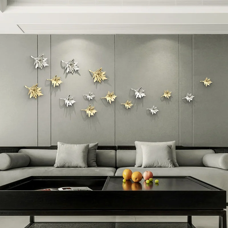 Mini Leaf Metal Home Decor Hanging Wall Art Metal 3D Wall Decor Interior Art Leaf  For Wall Decor Interior Art Leaf