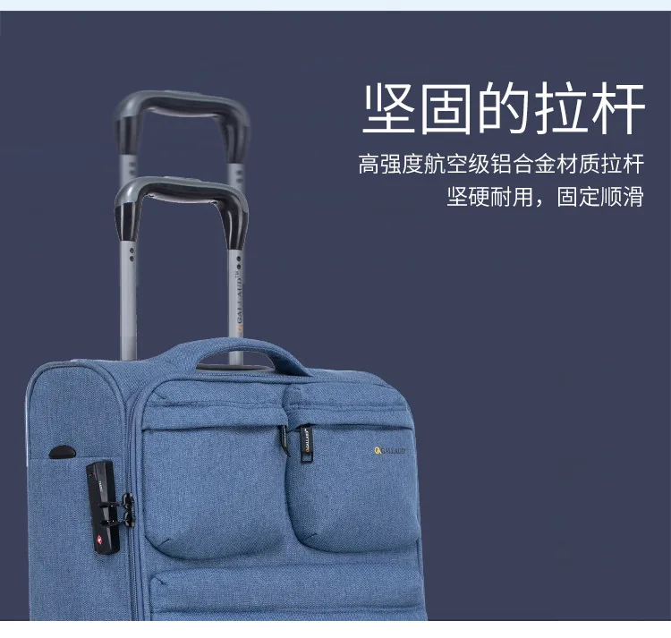 Oxford Cloth Luggage Spinner Belongings Fabric Luggage Suitcase 24 Trolley Box Travel Case Outdoor Case