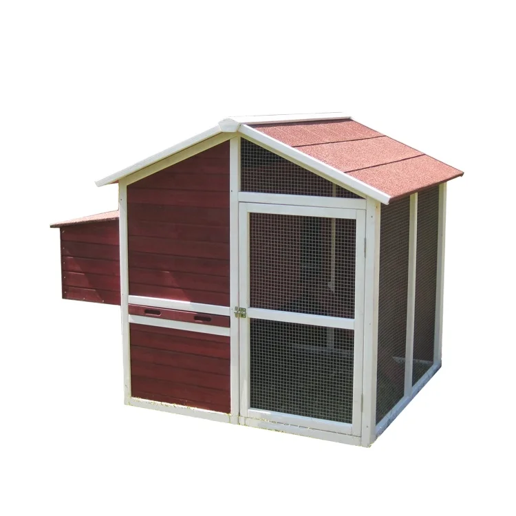 Easy clean waterproof wooden chicken coop with nesting box