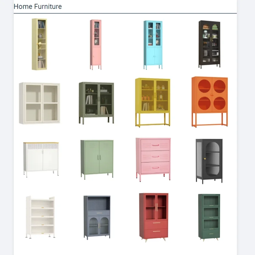 Wall-mounted bookcase modern luxury living room bookshelf cupboard home study 2 door metal cabinet for books and files