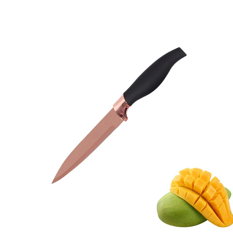 Rose Gold Kitchen Knife, Complete with Titanium Plating Knife Sets Six-piece Set Packaging 1000 Sets for Daily Kitchen Cutting