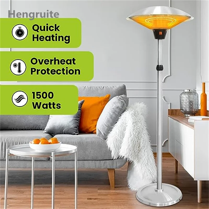 Freestanding Electric Terrace Heater Waterproof Infrared Terrace Stand Heater Umbrella Patio Heater