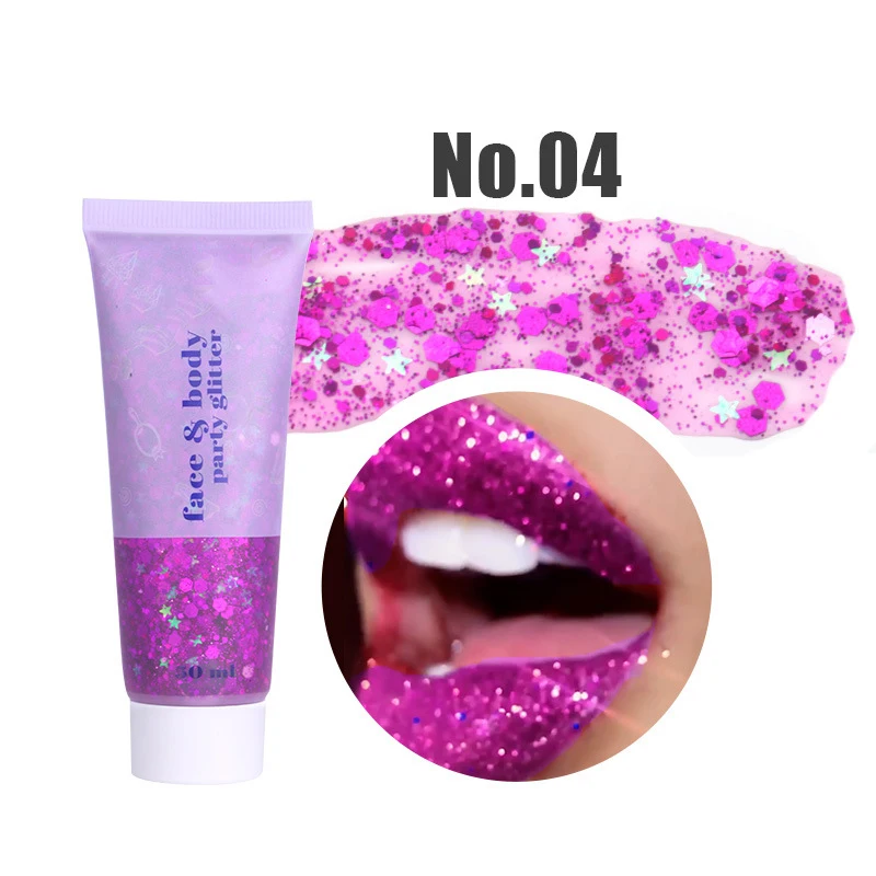 Sequin Gel Mermaid Scale Face Body Lip Sequin Eye Shadow Bright Polarized Stage Makeup