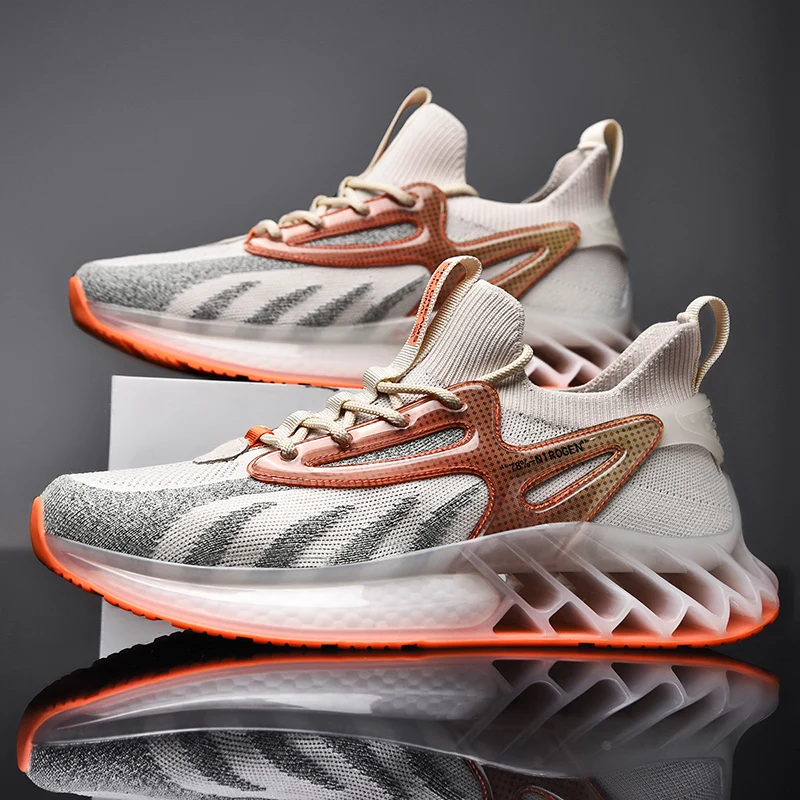 OEM high quality high bounce reflex fly woven TPU popcorn blade sole tide shoes custom customized