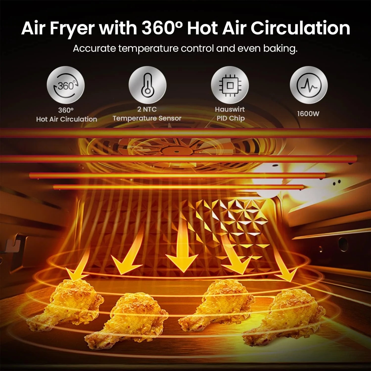 25L Factory OEM Airfry function No Oil Cooking LED Air Fryer Oven