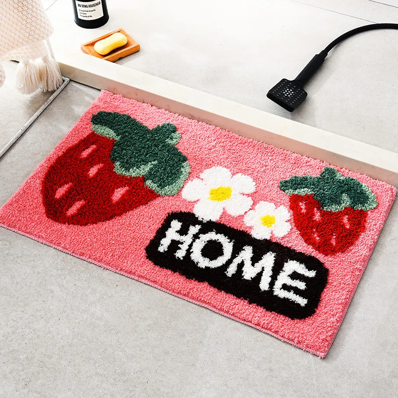 Cartoon Home Bath Mat Soft Super Absorbent Bathroom Mats Non-Slip Kids Room Cute Decoration Doormat Kitchen Floor Rugs Rabbit