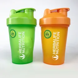 100% food safe BPA FREE plastic 0.4L gym sport cup shaker bottle with mixer