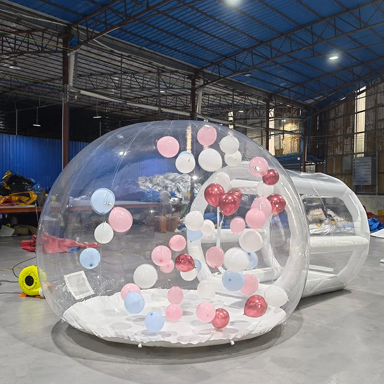 Kids Party Clear Crystal Igloo Dome  Transparent 10ft inflatable bubble bounce house tent for kids