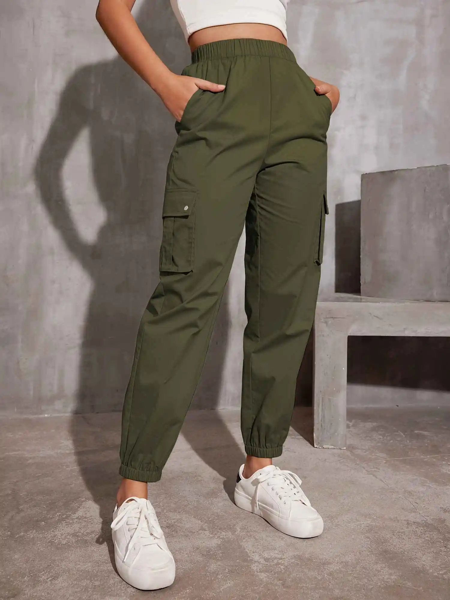 Spring Autumn New pantalon cargo femme Comfortable Versatile Women Fit Stylish High Waist Multicolor Cargo Pants