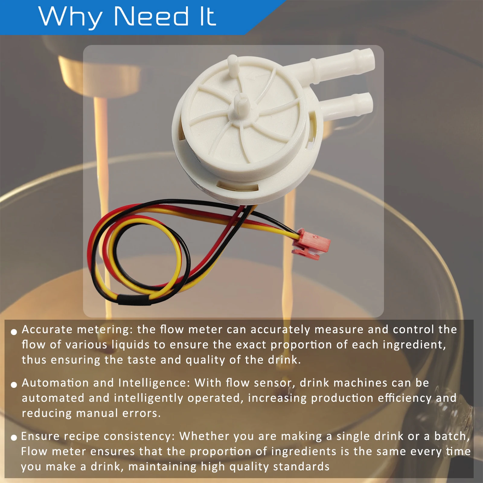 Food Grade Home Industrial Application Coffee Maker Water Dispenser Hall Flow Sensor Water Flow Switch