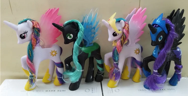 Beautiful Rarity Pink Pon Figure For Girls Gift/6pcs Girls Horse Poy Pvc Figurine