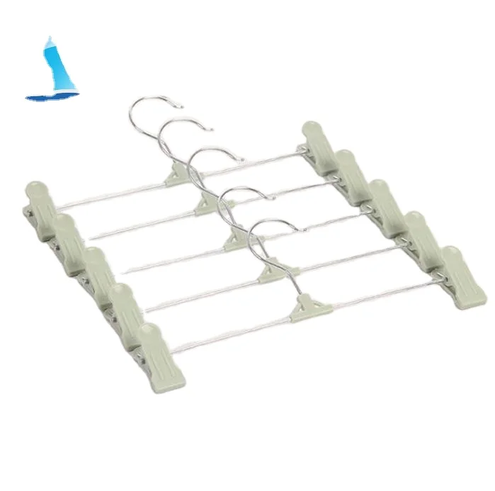Wholesale retractable plastic multi-purpose clothes hanger trouser clip