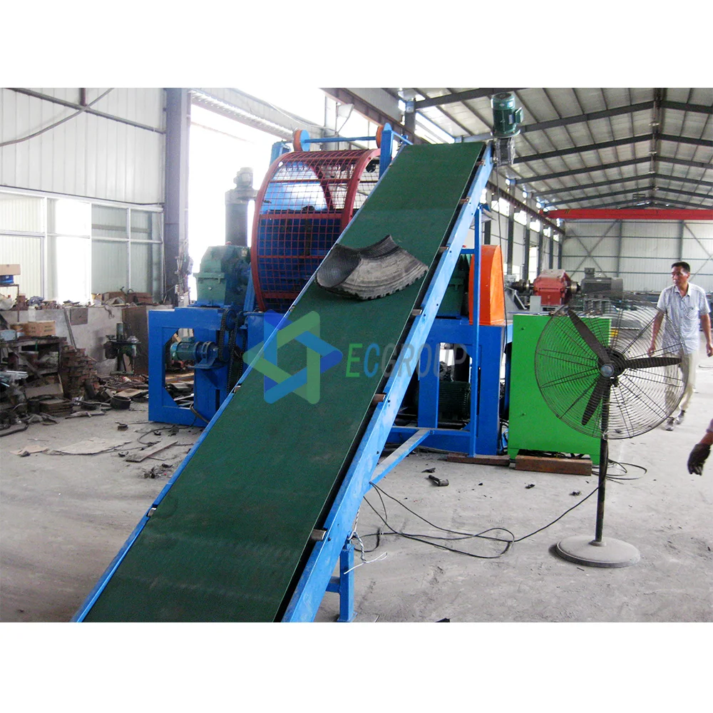 Two Grooved Rollers Tyre Shredder Tyre Cutting Machine Tyre Shredding Machine For Sale