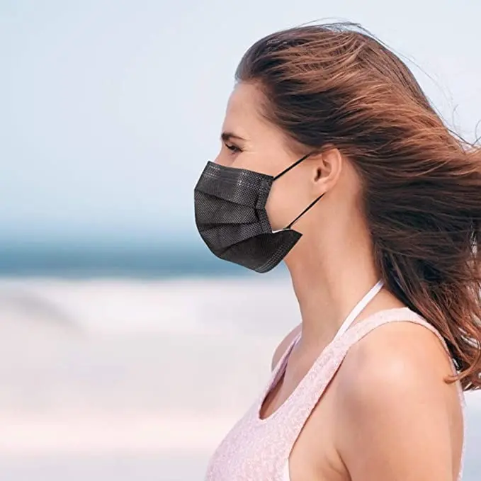 Disposable Face Masks Black Face Mask 3 Ply Disposable Mask