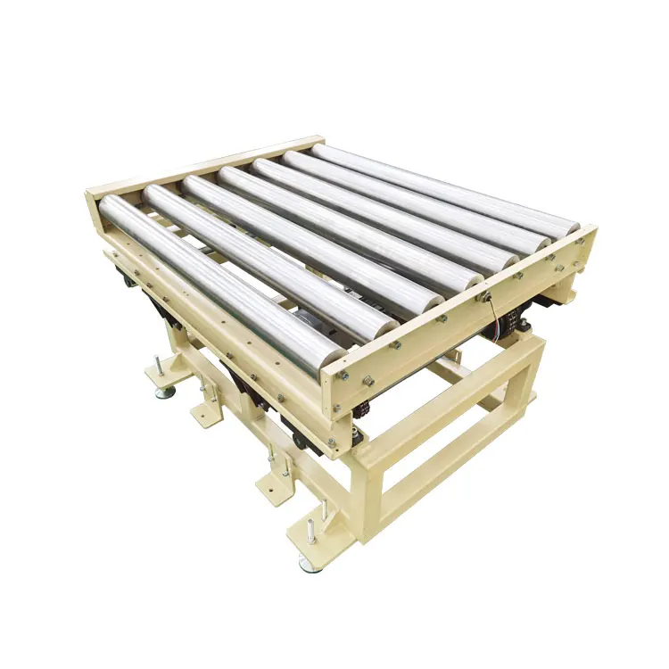 Double synchronous belt drive top lift leveling machine used by  conveyor  line