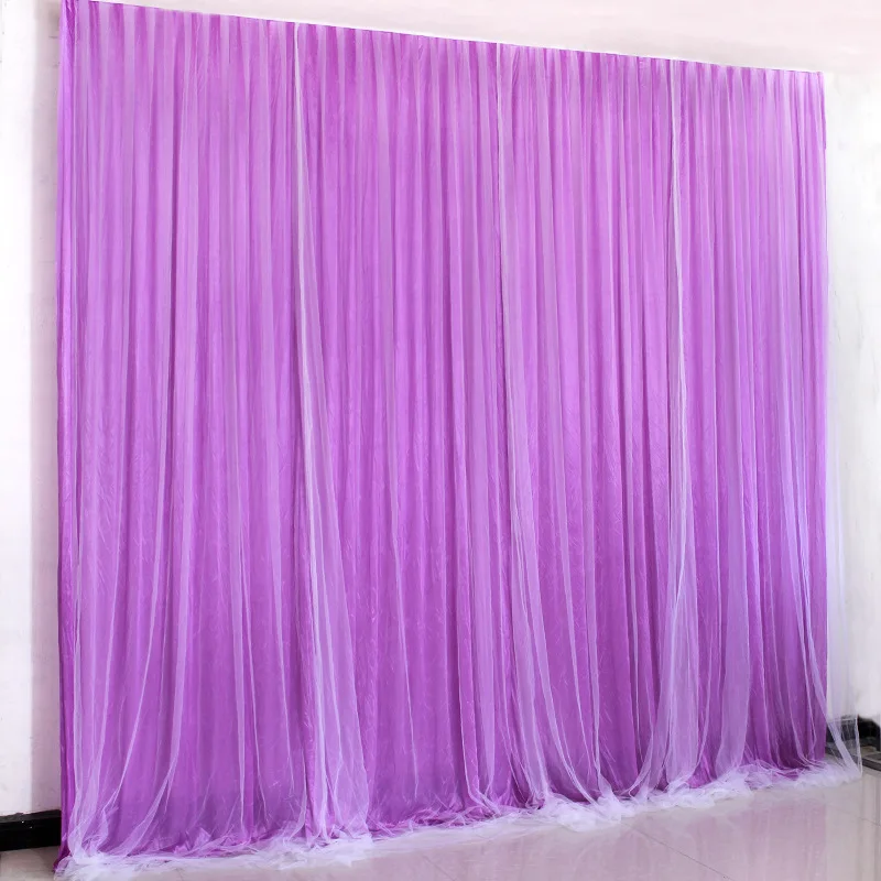 Polyester Thick 3*3m Decorative Wedding Stage Backdrop Window String Fabric Mesh Veils Curtain Wedding Decoration Supplies