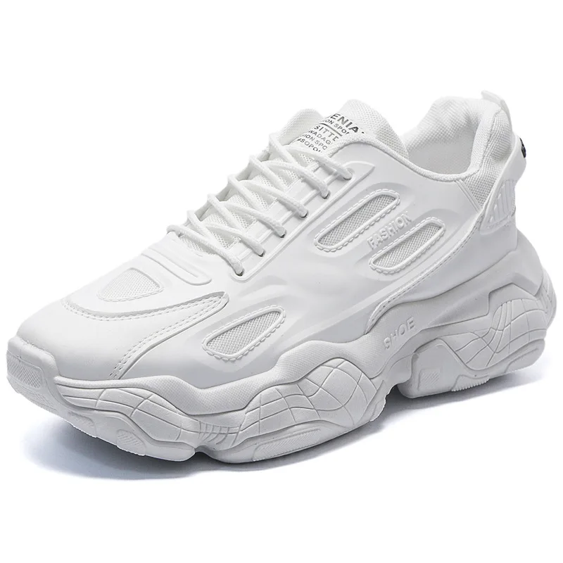 Spring 2024 new platform elevating daddy shoes Korean version of the trend sports casual small white shoes