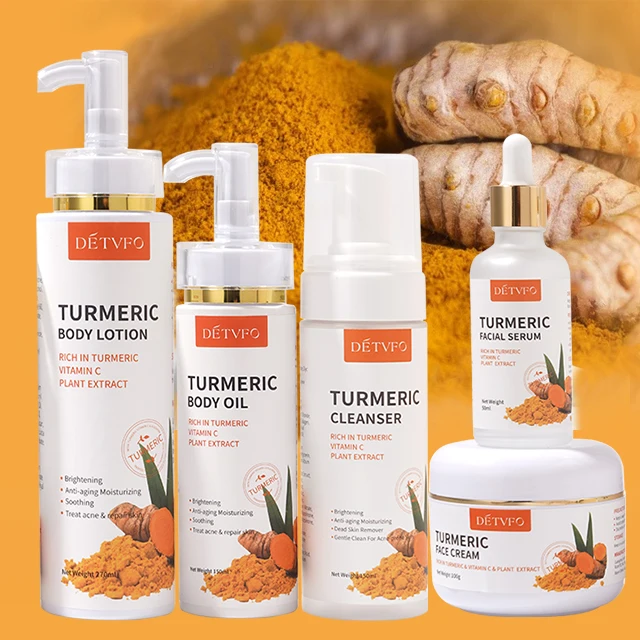 Куркума для чувствительной кожи с темными пятнами, Корейская лучшая Косметика против старения, набор для ухода за кожей лица, набор средств для ухода за кожей для темной кожи