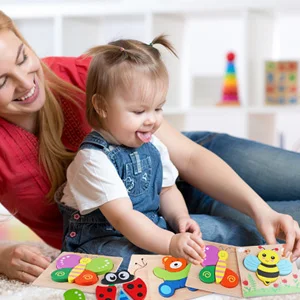 custom Kids Wooden 3D Puzzle Jigsaw Toys For Children Cartoon Animal Vehicle Wood toddler Puzzles