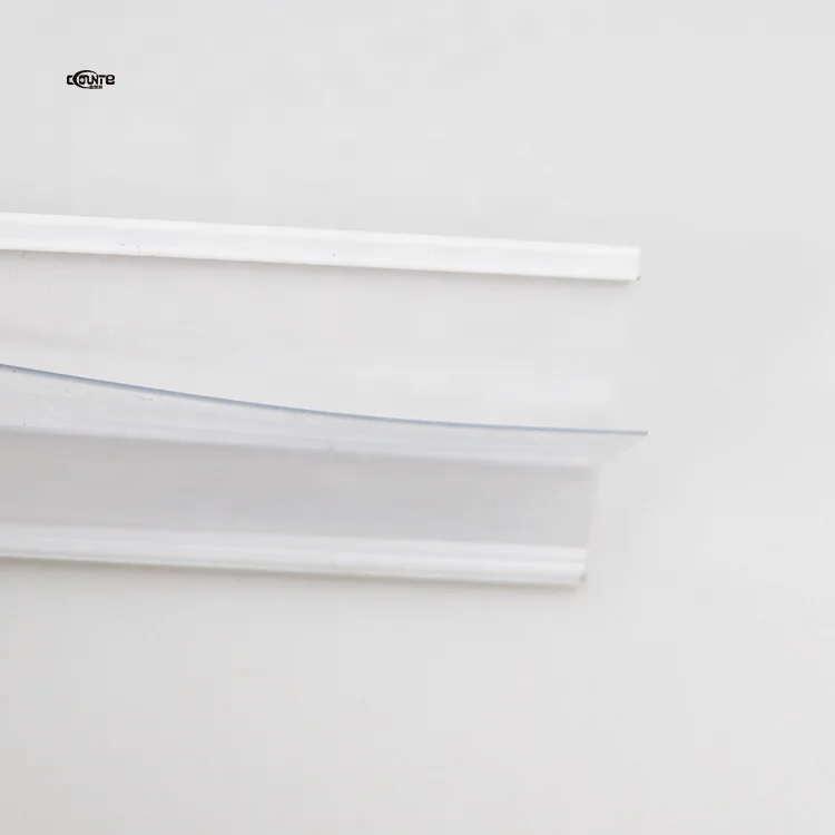 Custom Clear Display Plastic Pvc Shelf Talker Price Channel Tag Data Strip Ticket Label Holder For Metal Shelves