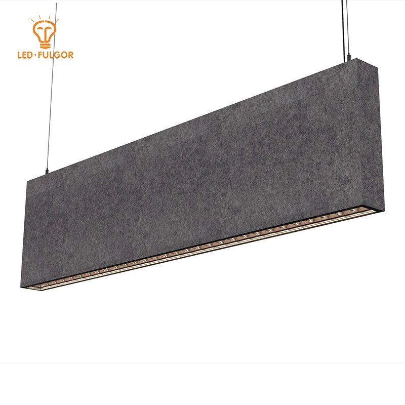 Новый дизайн, Звукопоглощающая акустическая панель Fulgor NRC 0,95, подвесное линейное светодиодное освещение, акустика