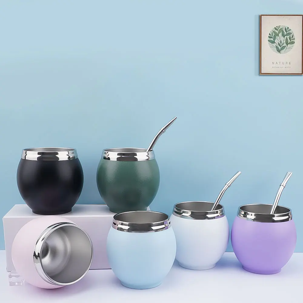 Лидер продаж аргентиновая чашка Yerba Mate 18/8 из нержавеющей стали с двойными стенками трубочкой Bombilla