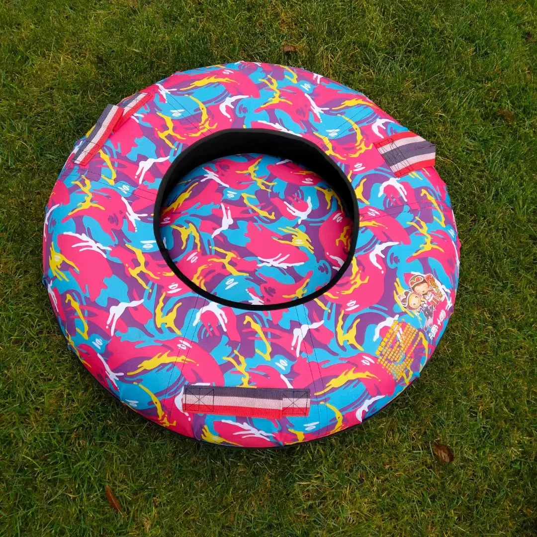 2022 Heavy Duty Inflatable Snow Tube Hard Bottom Sledge Sled with Rubber and Oxford Fabric for Kid and Adult Winter Sport