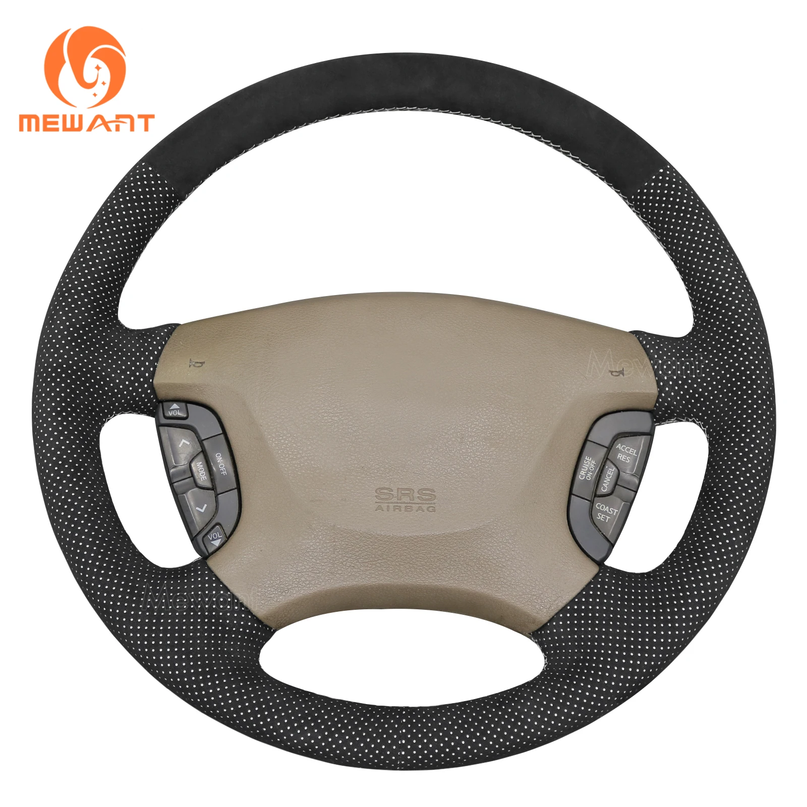 Custom Hand Stitching Meshed Athsuede Steering Wheel Cover for Nissan Patrol Y61 Maxima  Pathfinder Elgrand E51 1997-2015