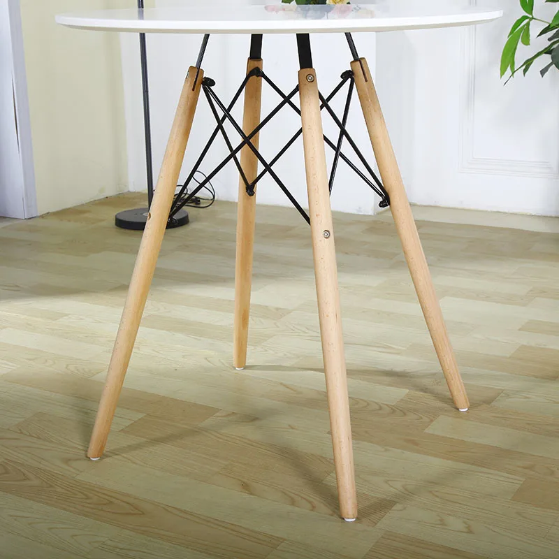 Best-Selling Modern Design Solid Wood Furniture round Table Top with Wooden Legs for Dining Room Kitchen Hotel Apartment Use