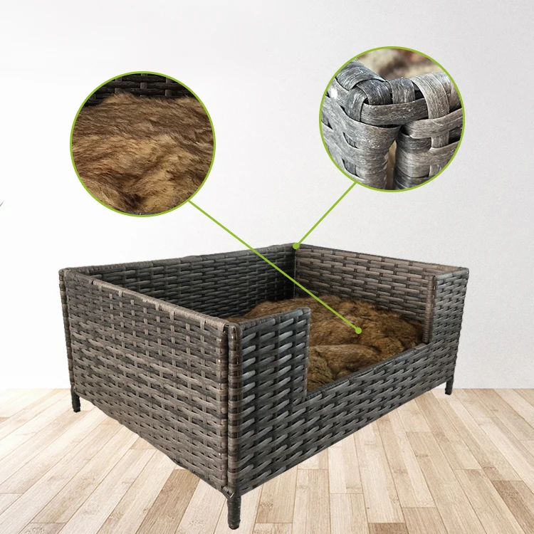 Renel Custom PE Rattan Leisure Dog Furniture Luxury Cat Sofa Pet Beds