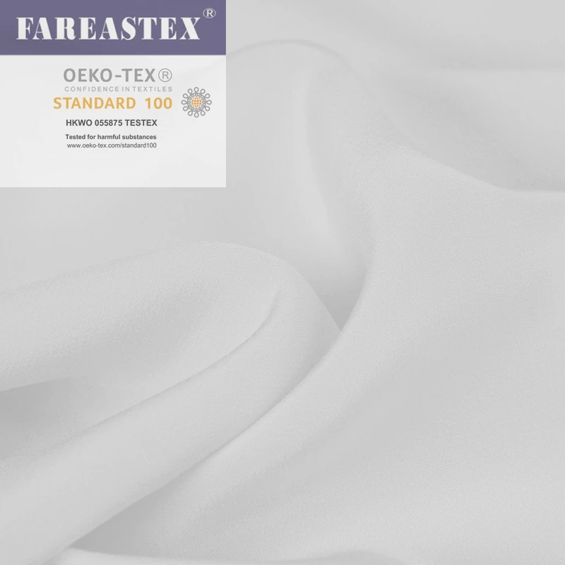 OEKO TEX 100 Silk CDC 12 MM 100% Mulberry Silk Clothes Fabric High Quality In Stock 100% Silk Crepe De Chine Fabric