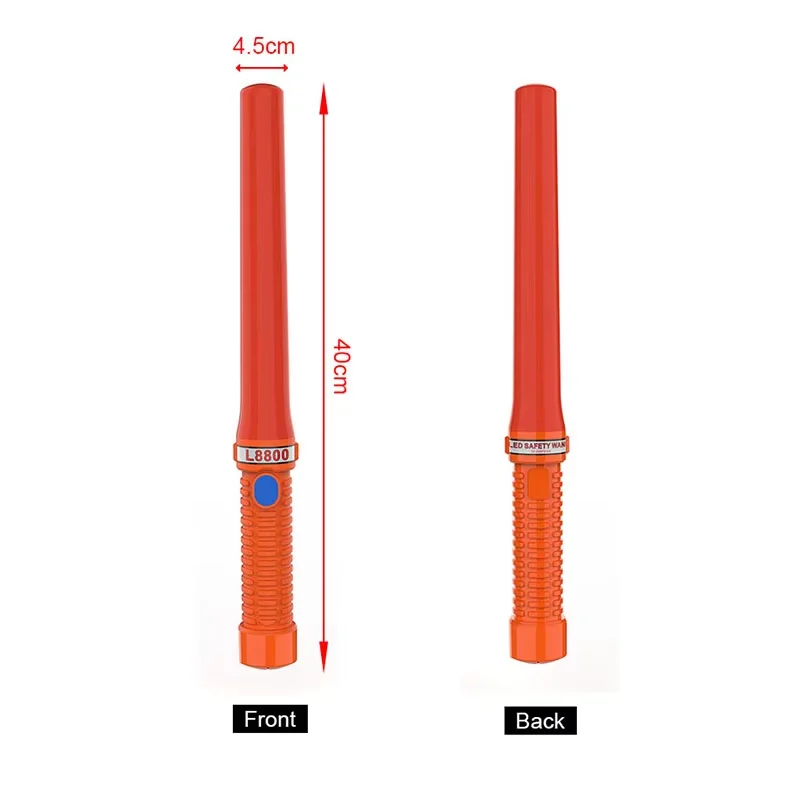 Torch Light Led Traffic Baton With 3AA Battery, Plastic Rubber Security LED Traffic Baton