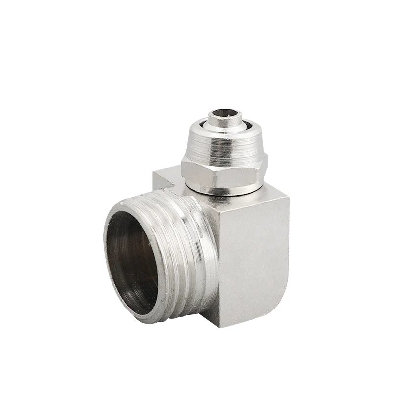 Rapid Push on Elbow Male Adaptor Brass Nickle quick right angle threaded elbow air hose connector pneumatic quick fitting