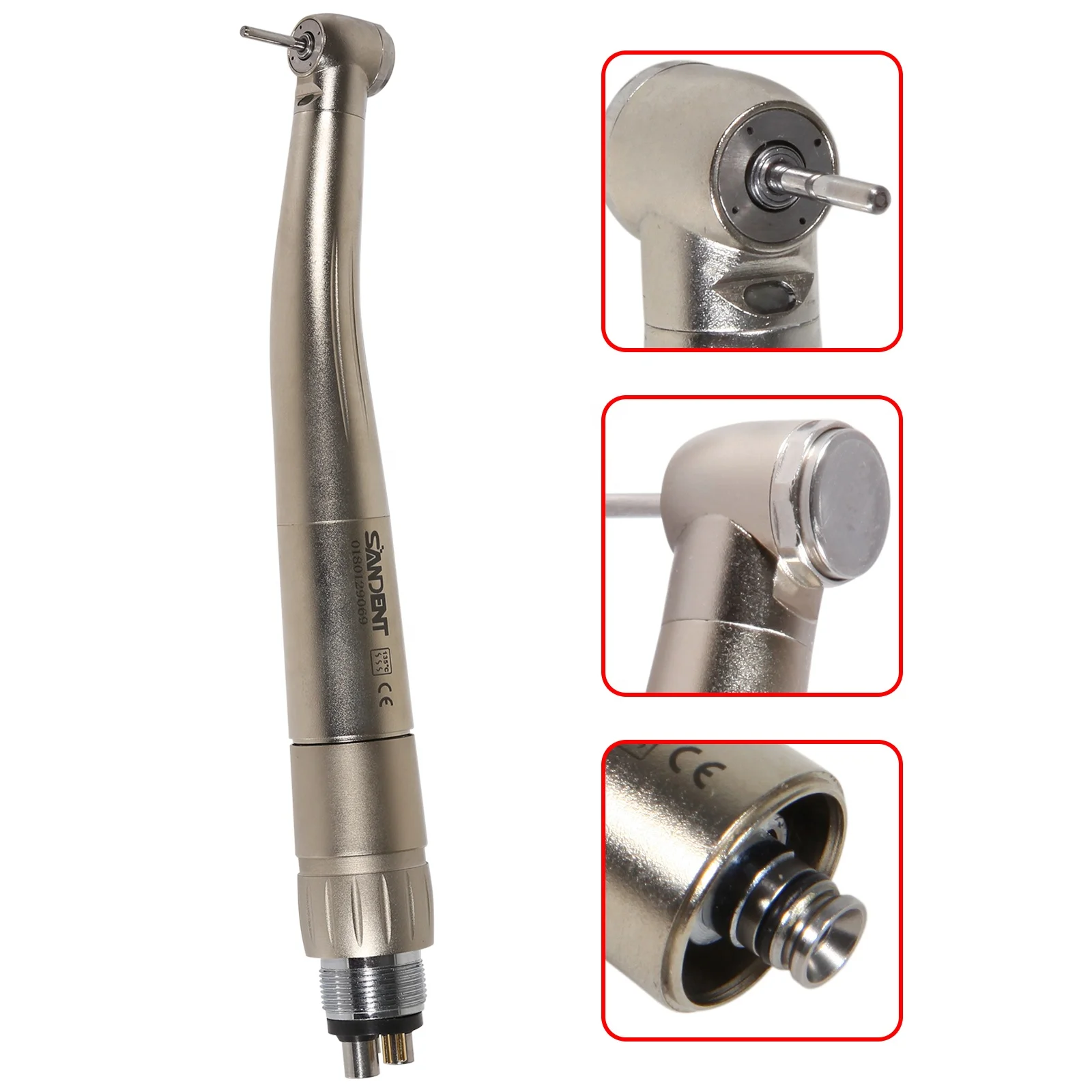 Hot Sell ! Dental Fiber Optic LED Hand piece 6 hole turbine 4water spray with 6 PIn Quick Coupler Push Button N-S-K