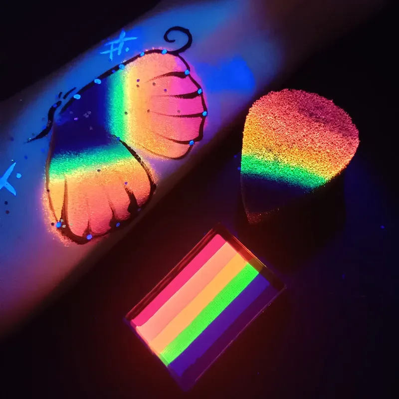 50g Rainbow Split Cake Multi Colors Face Body Paint Kits Wonderful Gift for Kids Halloween Makeup Play