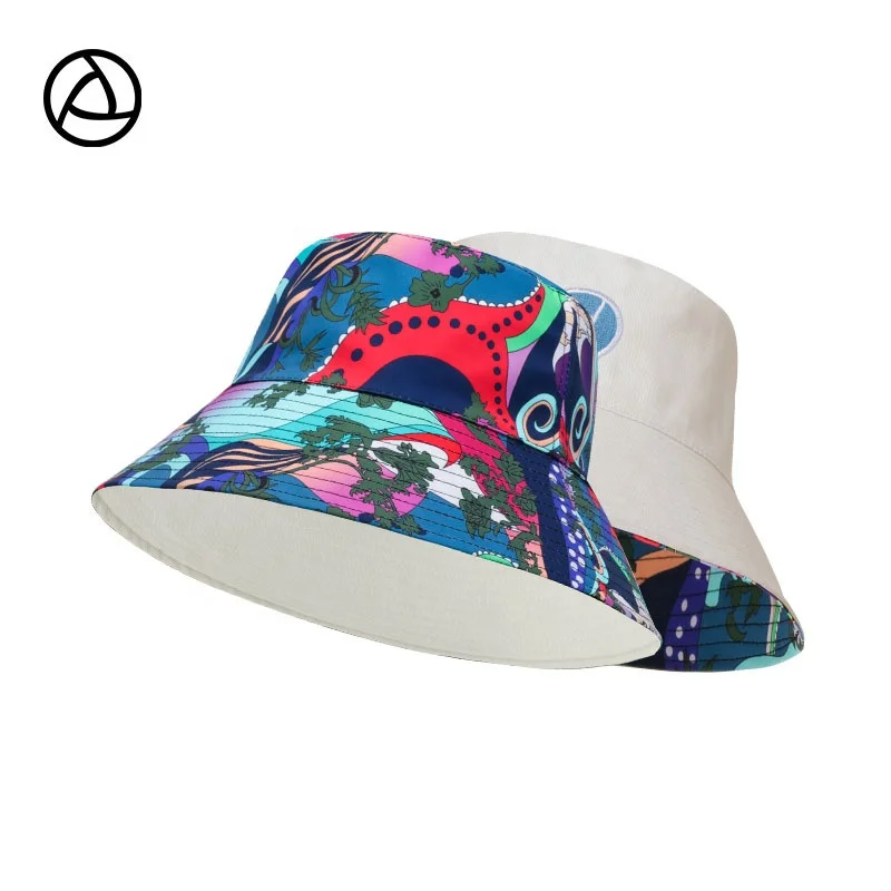 Wholesale High Quality Reversible Bucket Hat Anti-wind Floral Fisher Man Hat with String Bulk Stock Custom OEM Welcome