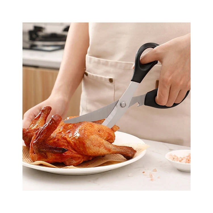 Competitive Price Kitchen Single Scissors Korean Curved Blade Barbecue Scissors