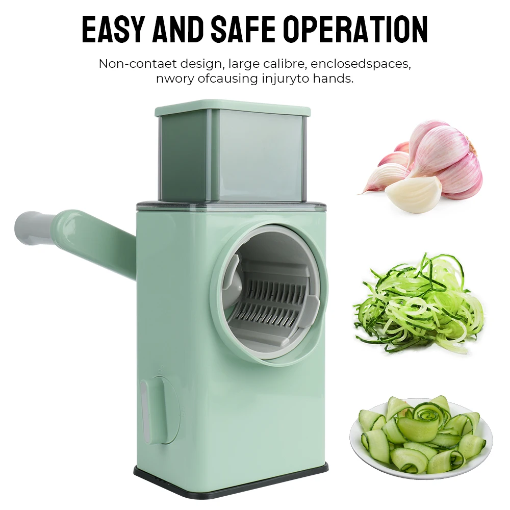 Kitchen 3 in 1 Manual Rotary Cheese Grater With Handle, Kitchen Vegetable Slicer, Chopper, Grinder, Rotary Slicer for Easy Clean
